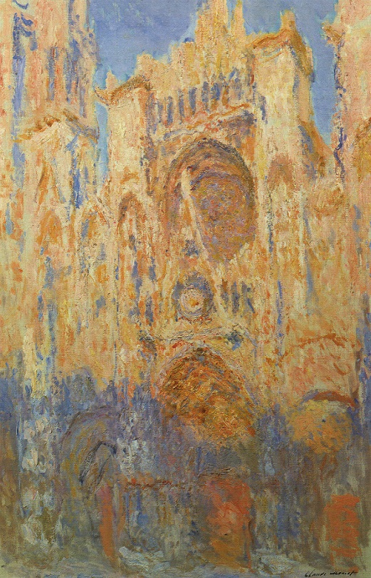 Rouen Cathedral, Facade (sunset), harmonie in gold and blue